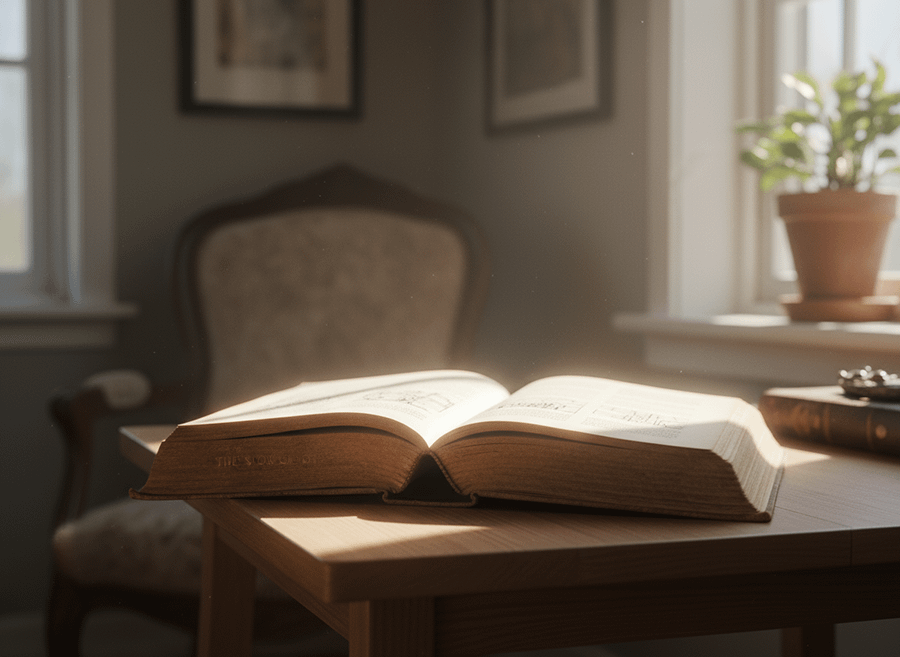 陽だまりの中の、古い本