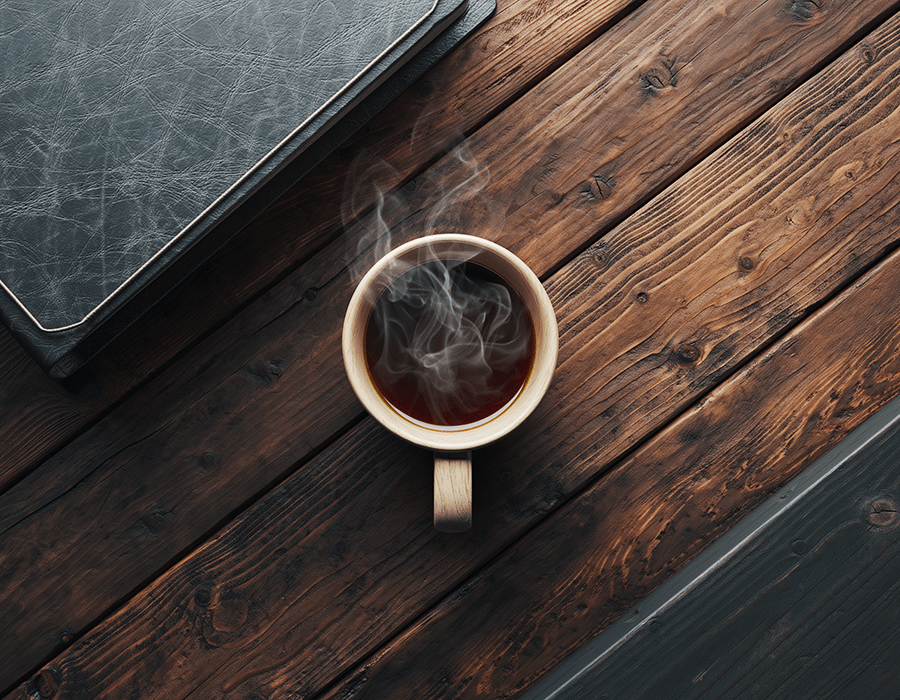 温かいお茶と、古びた本